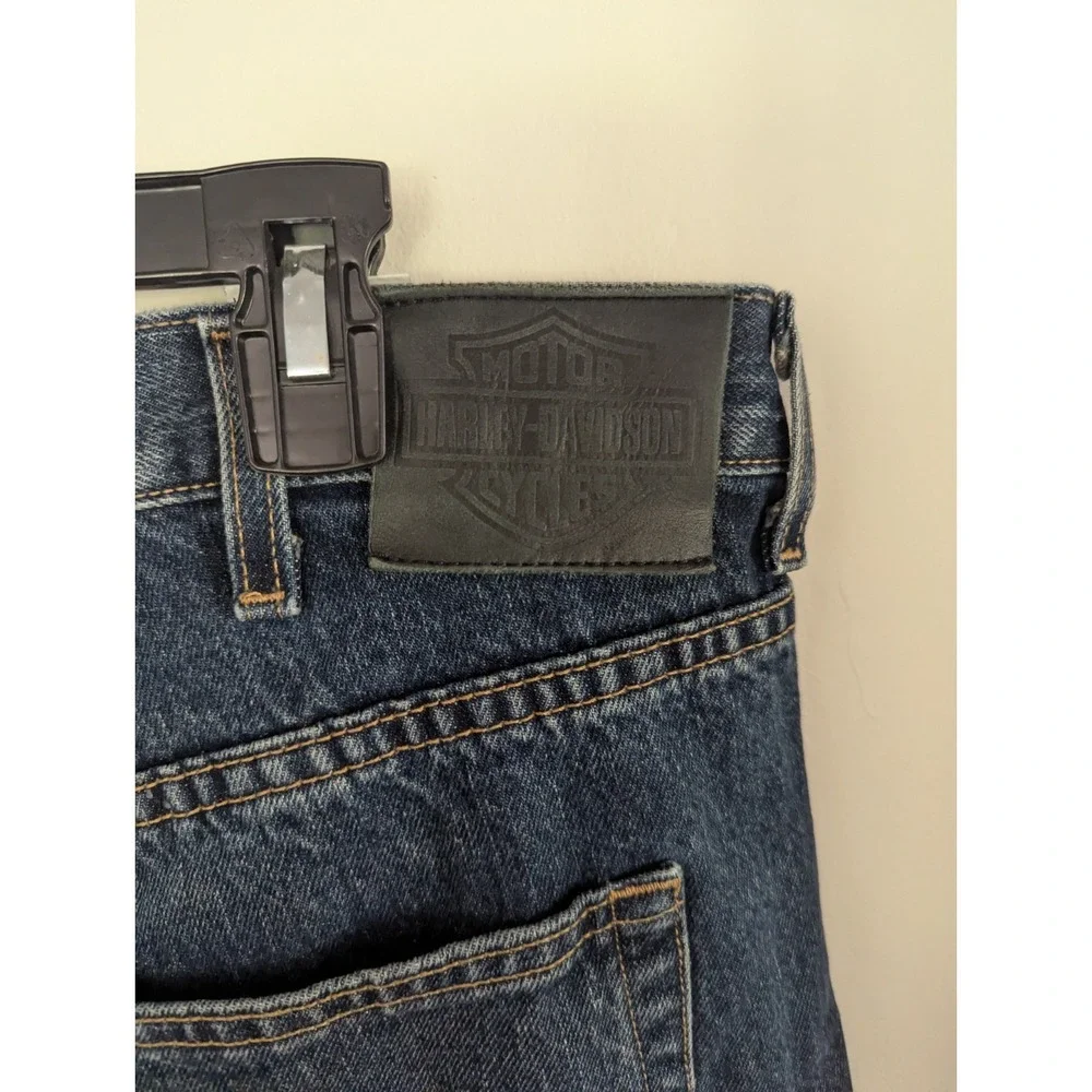 Harley Davidson Jeans Mens Size 40x30 Blue Denim Traditional Fit Biker Jeans